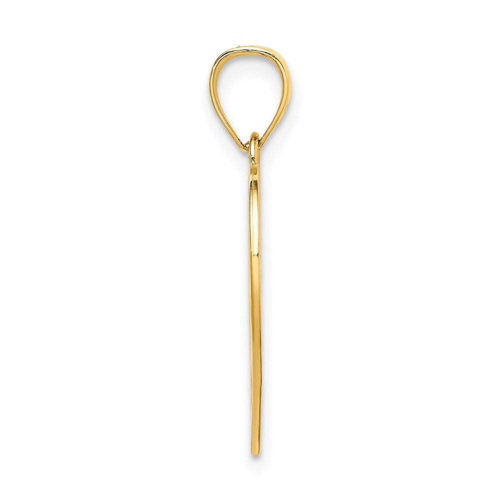 Million Charms 14K Yellow Gold Themed Amor In Cut-Out Heart Charm
