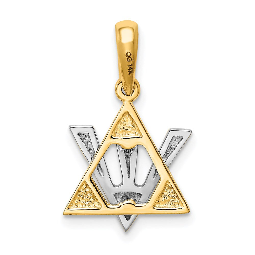 Million Charms 14K Religious Jewish Star Of David With Shin Charm