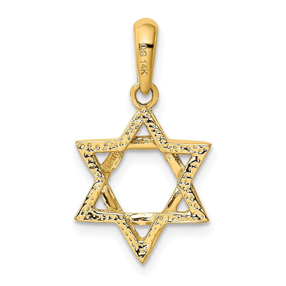 Million Charms 14K Yellow Gold Themed Religious Jewish Star Of David Pendant