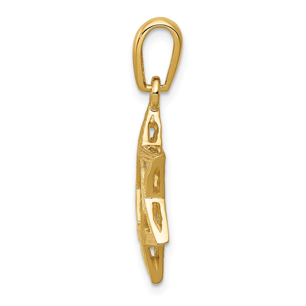Million Charms 14K Yellow Gold Themed Religious Jewish Star Of David Pendant