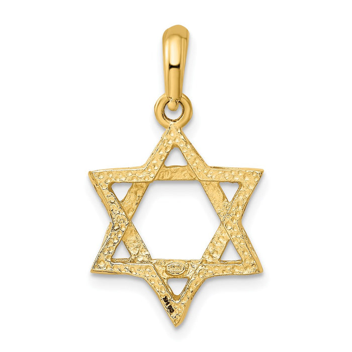 Million Charms 14K Yellow Gold Themed Religious Jewish Star Of David Pendant