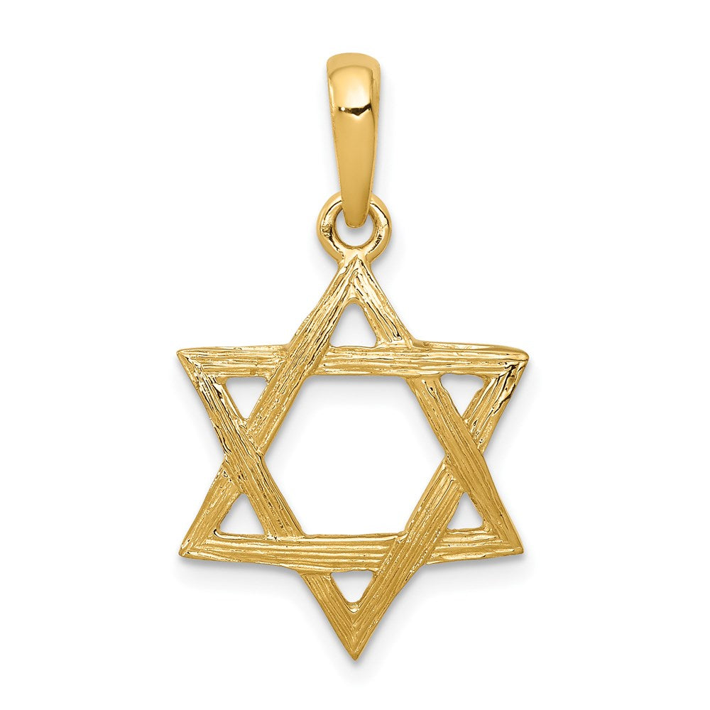 Million Charms 14K Yellow Gold Themed Religious Jewish Star Of David Pendant