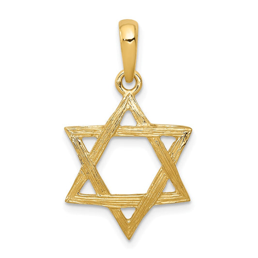 Million Charms 14K Yellow Gold Themed Religious Jewish Star Of David Pendant