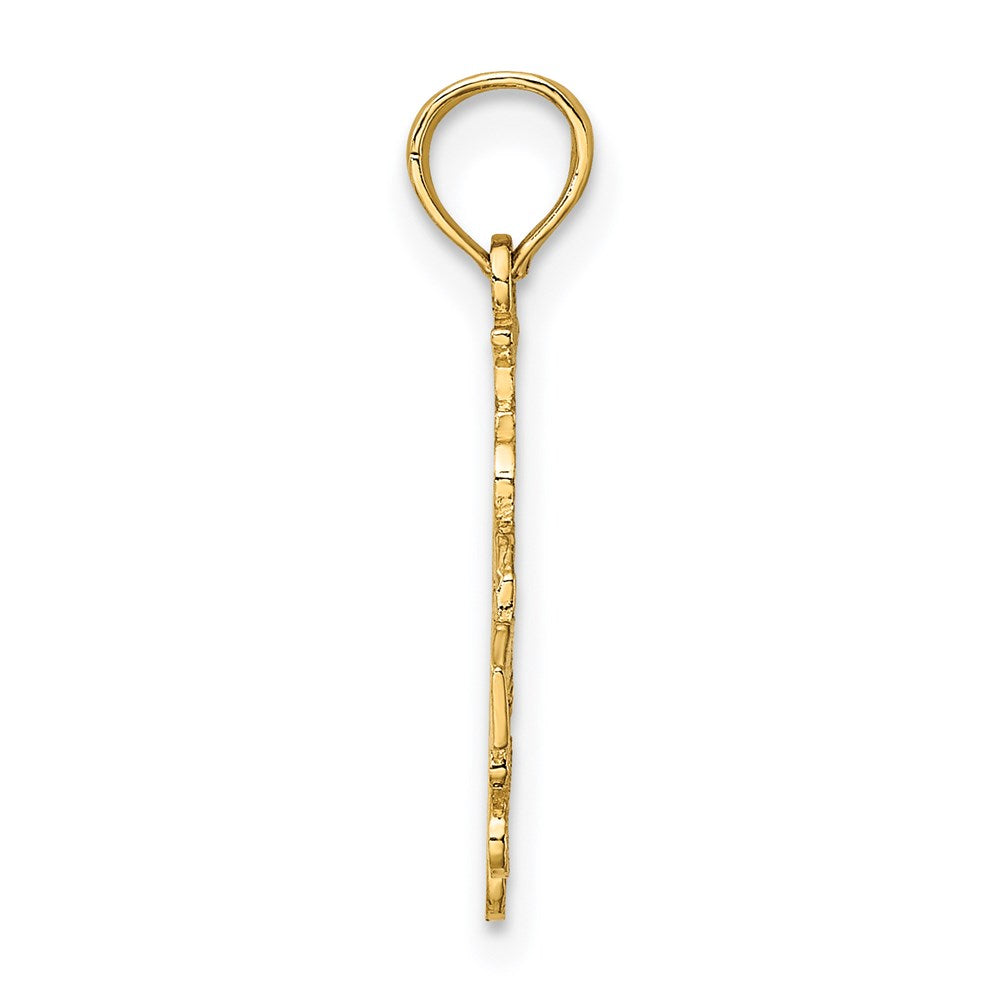 Million Charms 14K Yellow Gold Themed I Heart Las Vegas With Dice Engraved Charm