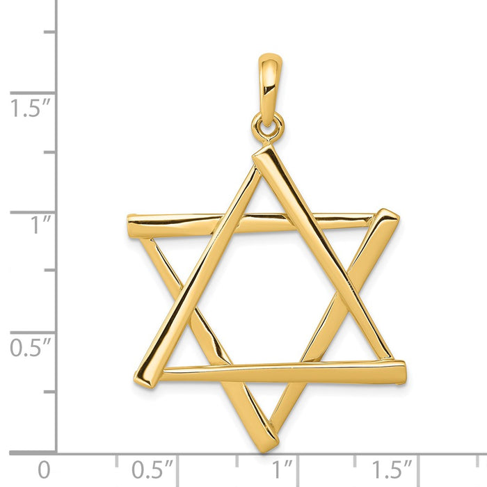 Million Charms 14K Yellow Gold Themed Religious Jewish Star Of David Pendant