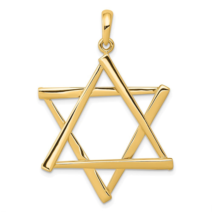 Million Charms 14K Yellow Gold Themed Religious Jewish Star Of David Pendant