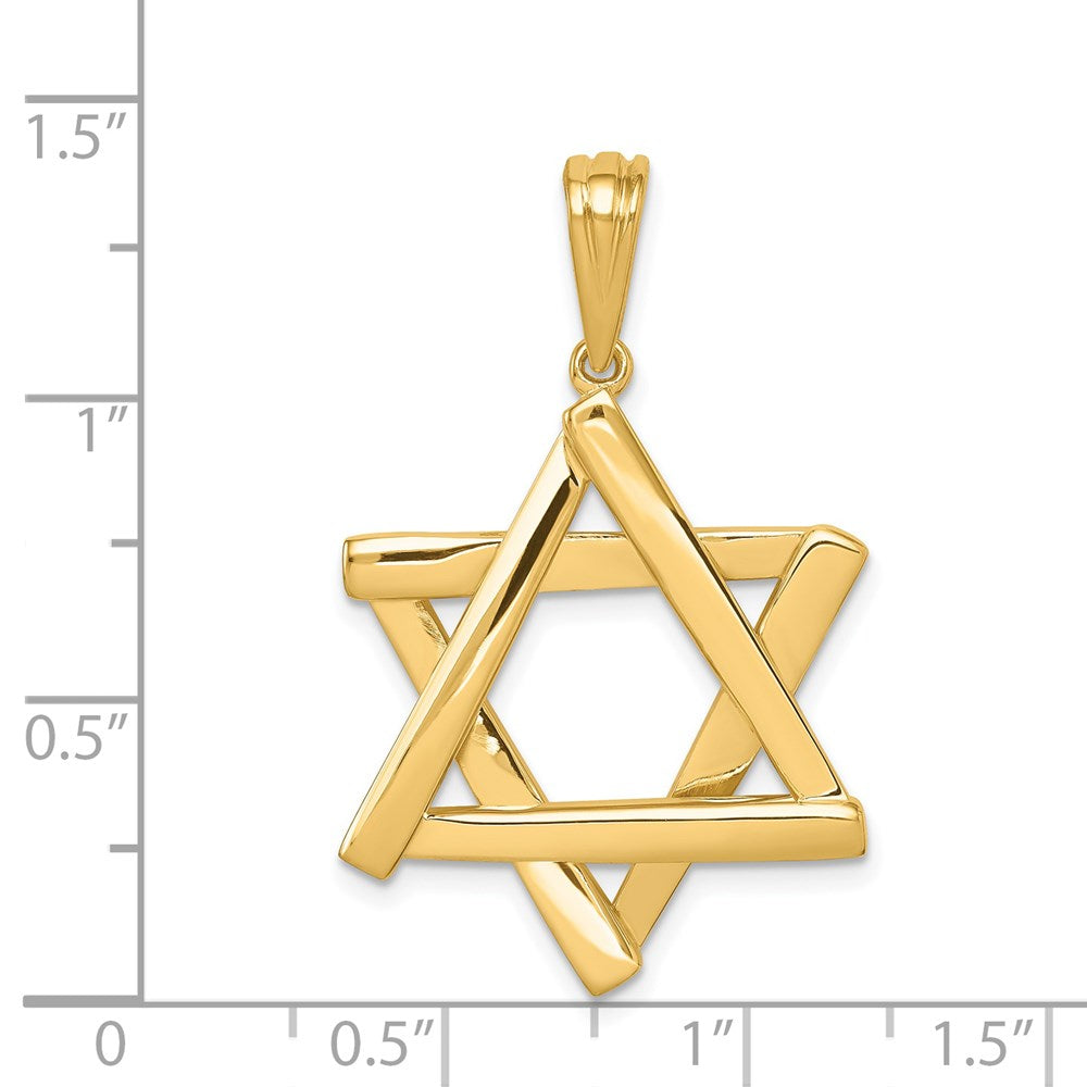 Million Charms 14K Yellow Gold Themed Religious Jewish Star Of David Pendant