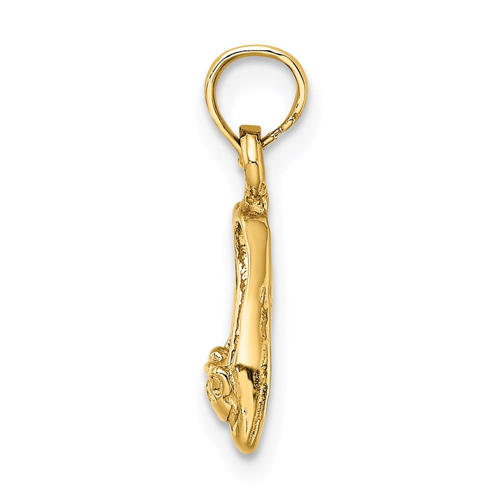 Million Charms 14K Yellow Gold Themed Gold Themed Polished Textured Ballerina Slippers Charm