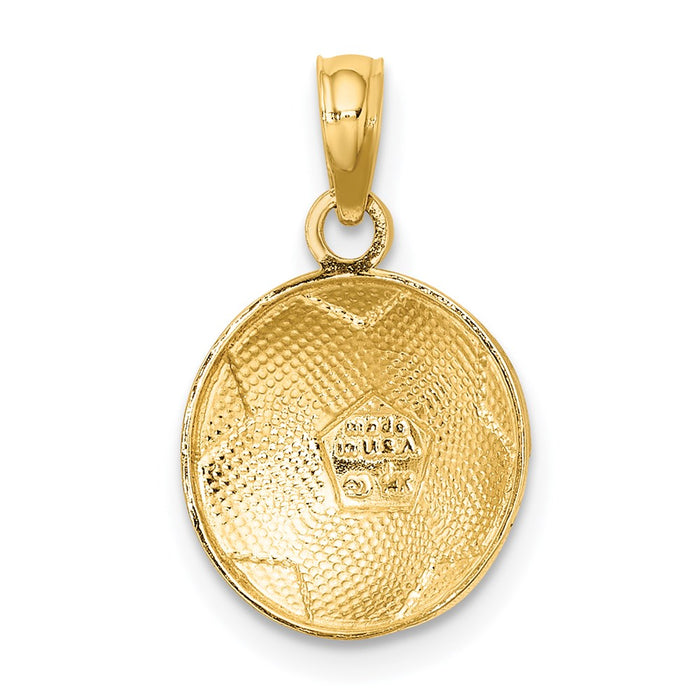 Million Charms 14K Yellow Gold Themed Sports Soccer Ball Charm