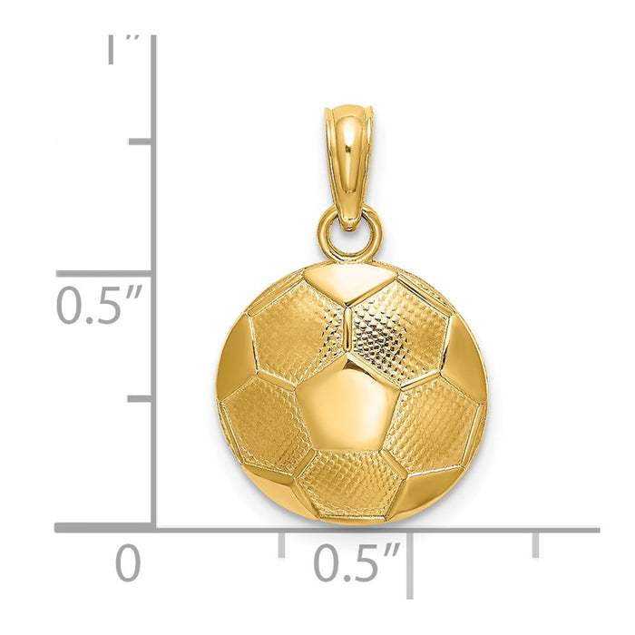 Million Charms 14K Yellow Gold Themed Sports Soccer Ball Charm