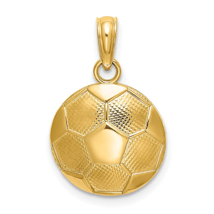 Million Charms 14K Yellow Gold Themed Sports Soccer Ball Charm