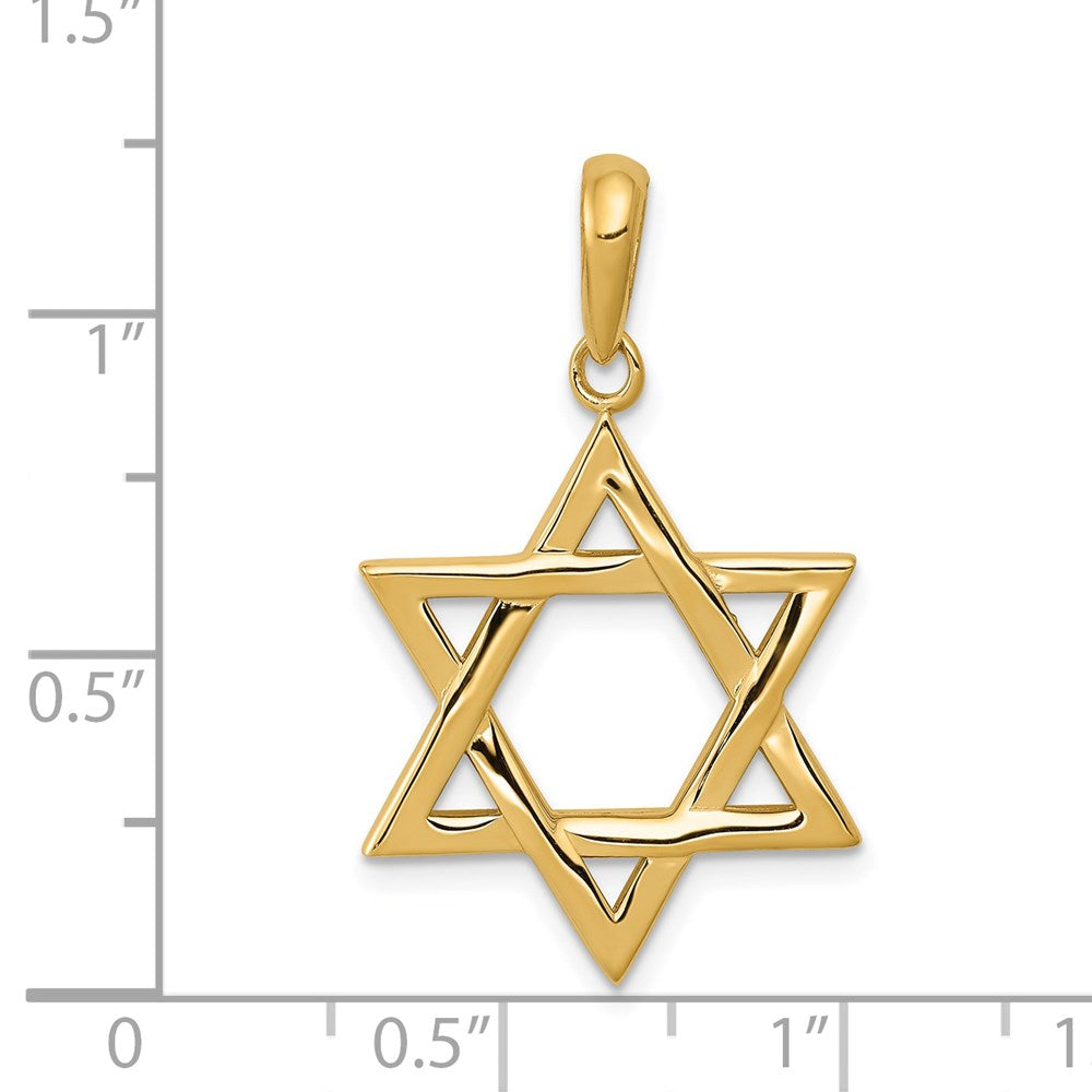Million Charms 14K Yellow Gold Themed Religious Jewish Star Of David Pendant