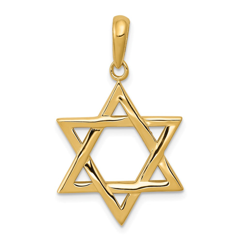 Million Charms 14K Yellow Gold Themed Religious Jewish Star Of David Pendant