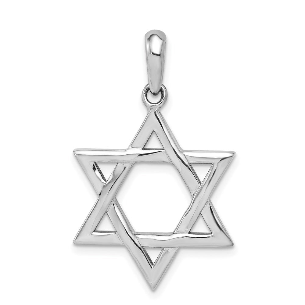 Million Charms 14K White Gold Themed Religious Jewish Star Of David Pendant