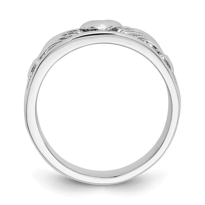 14k White Gold Claddagh Ring, Size: 6