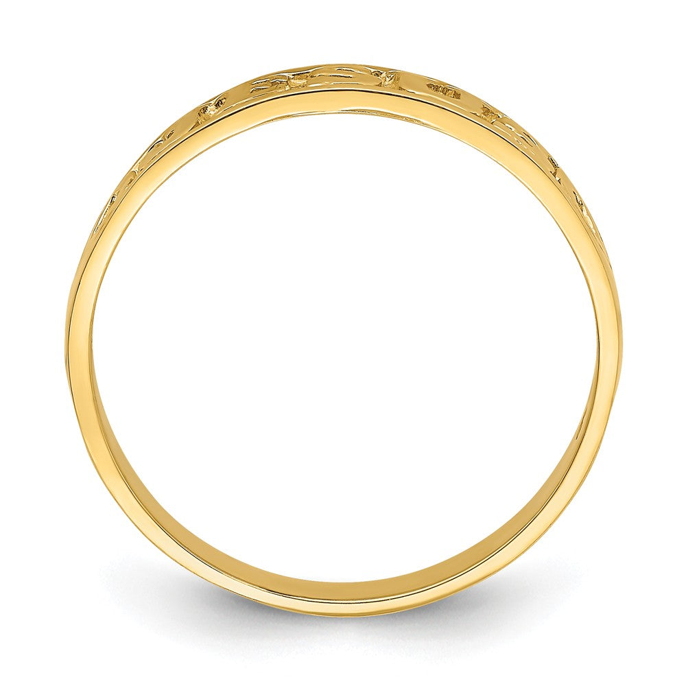 14k Yellow Gold Gold Polished Jesus with Hearts Ring, Size: 7