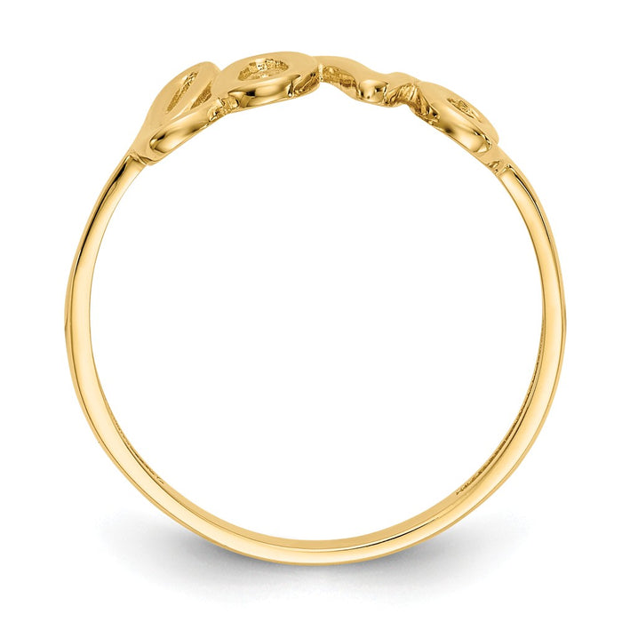 14k Yellow Gold Polished Love Ring, Size: 7