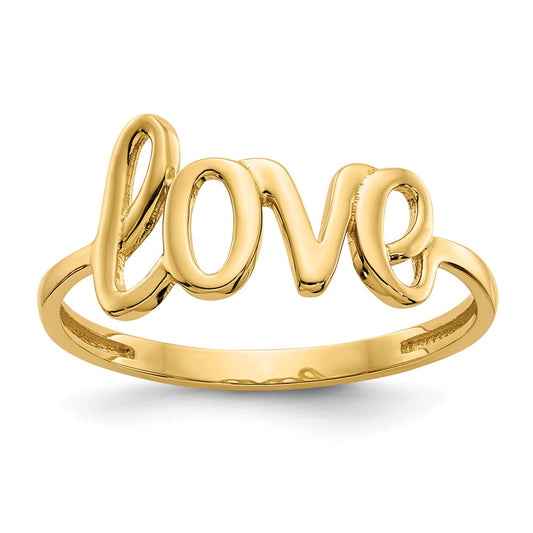 14k Yellow Gold Polished Love Ring, Size: 7