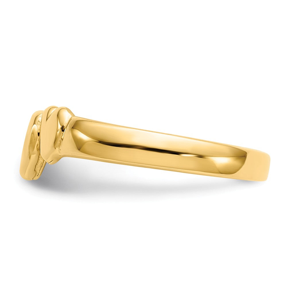 14k Yellow Gold Gold Polished Adjoining Hearts Ring, Size: 6.25