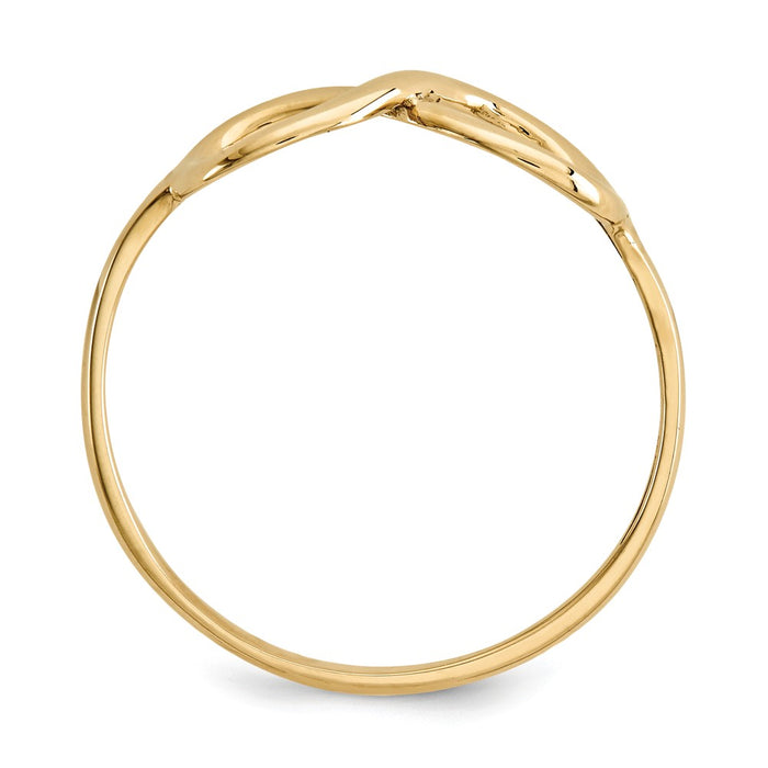 14k Yellow Gold Polished Infinity Ring, Size: 7