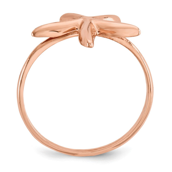 14k Rose Gold Polished Starfish Ring, Size: 7