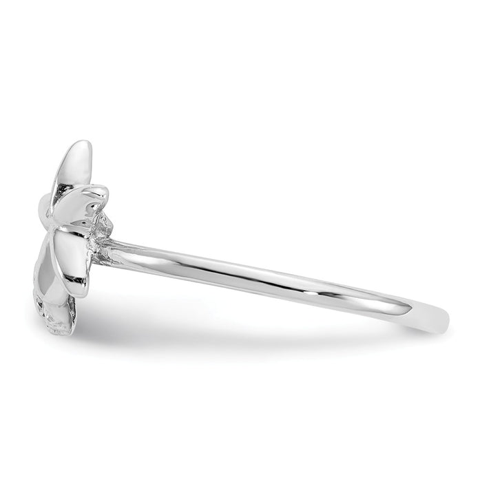 14k White Gold Polished Starfish & Sand Dollar Ring, Size: 7