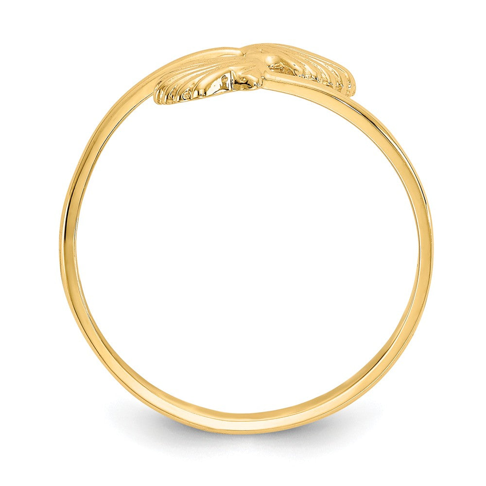 14k Yellow Gold Polished Shells Ring, Size: 7