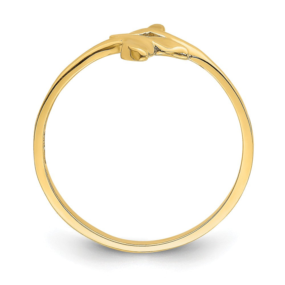14k Yellow Gold Gold Polished Double Whale Tale Ring, Size: 7
