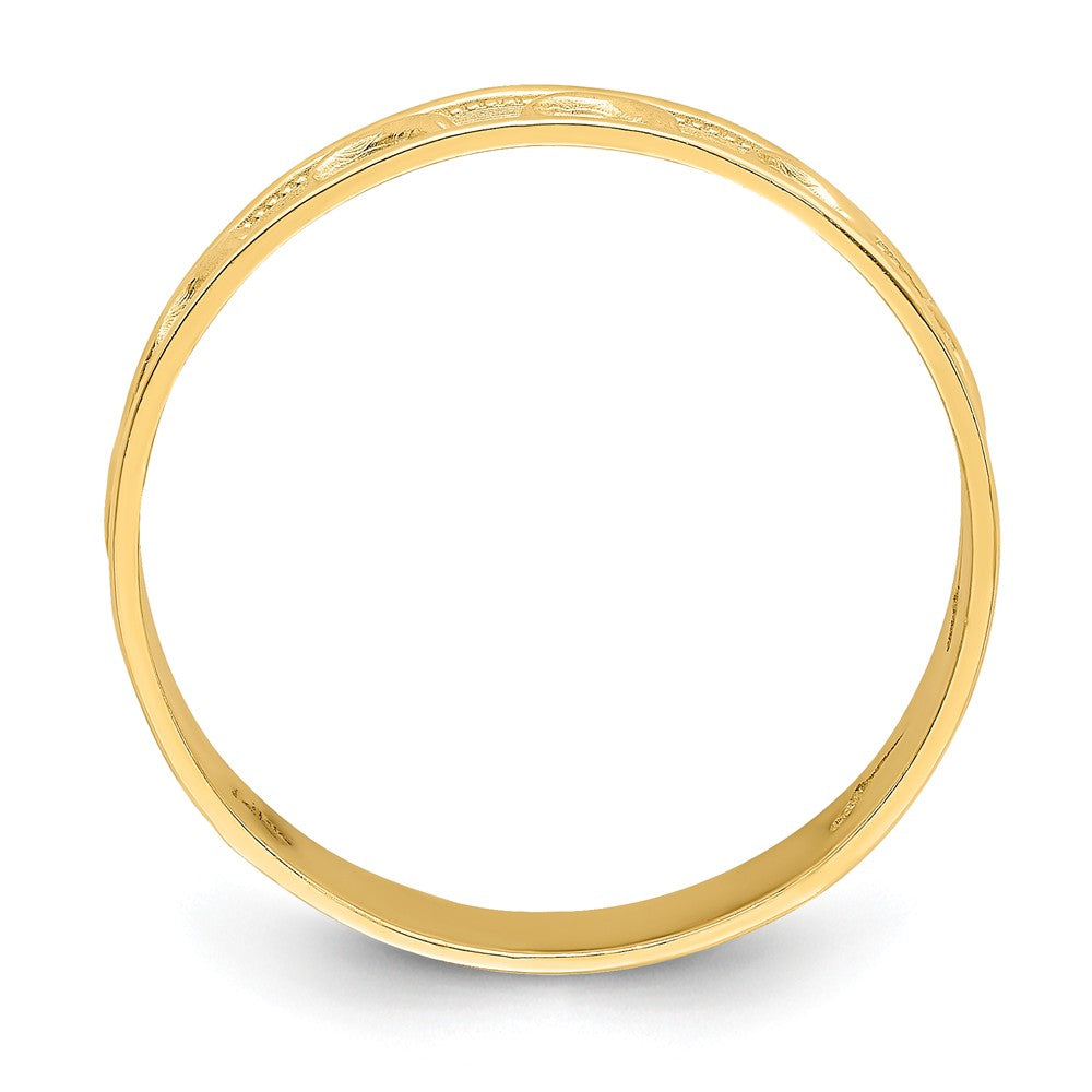 14k Yellow Gold Gold Polished & Textured Dolphin Engraved Thumb Ring, Size: 8