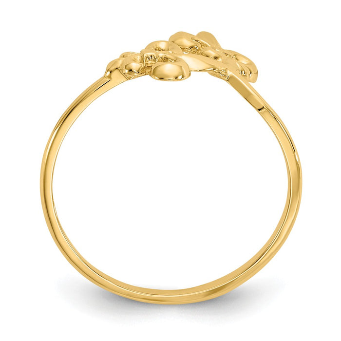 14k Yellow Gold Polished Fleur De Lis Ring, Size: 6.5