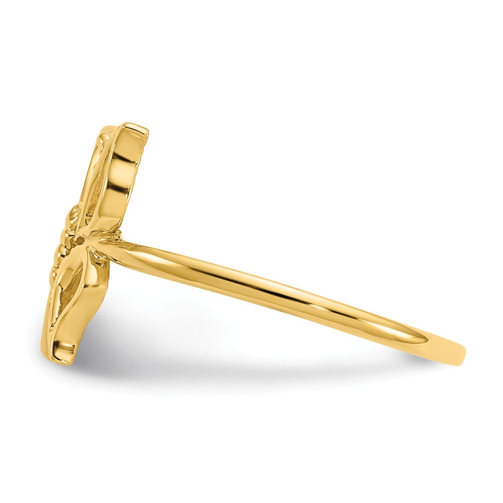 14k Yellow Gold Polished Butterfly Ring, Size: 7