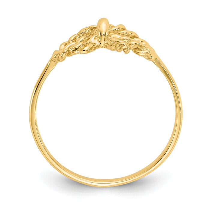 14k Yellow Gold Polished Bow Ring, Size: 6