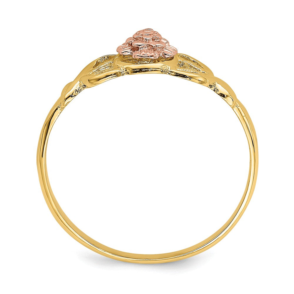 14K Two-Tone Gold Polished Ring, Size: 7