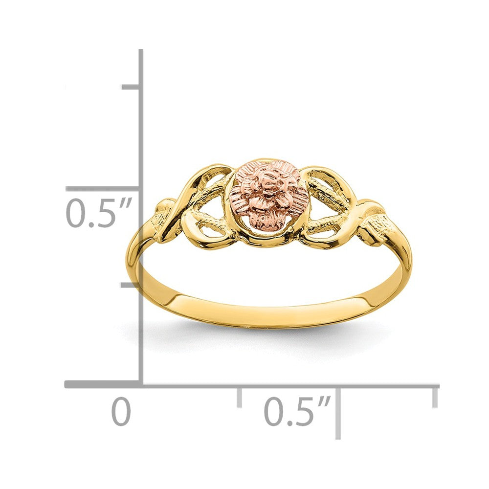 14K Two-Tone Gold Polished Ring, Size: 7