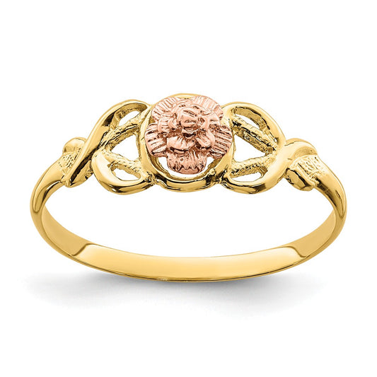 14K Two-Tone Gold Polished Ring, Size: 7