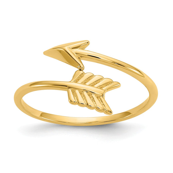 14k Yellow Gold Polished Arrow Ring, Size: 7