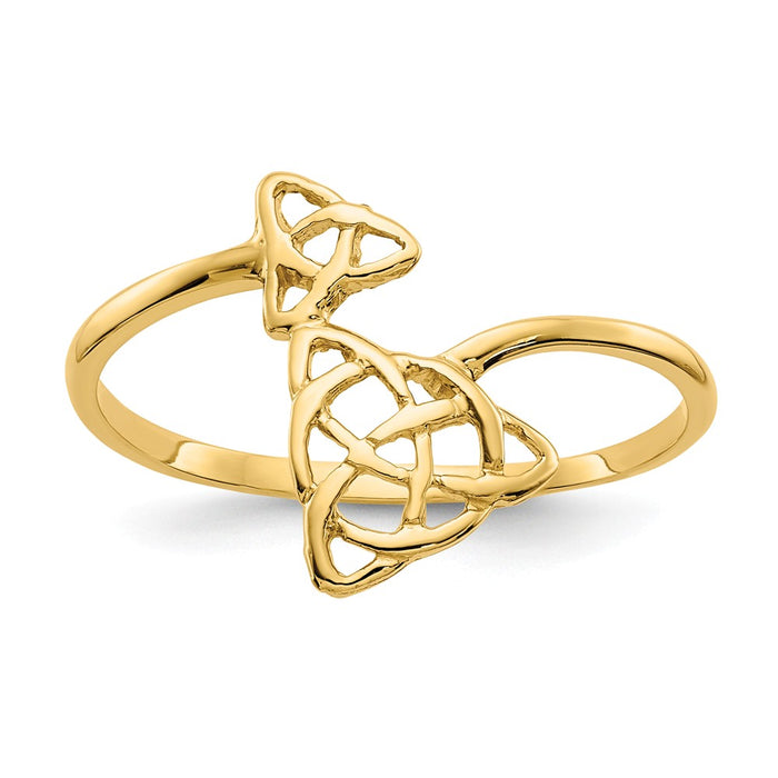14k Yellow Gold Polished Celtic Knot Ring, Size: 7