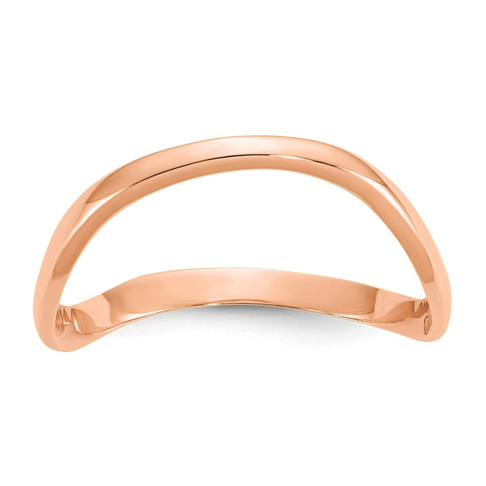 14K Rose Gold Wave Fashion Thumb Ring, Size: 9