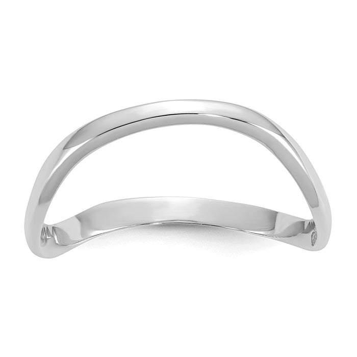 14K White Gold Polished Wave Fashion Thumb Ring, Size: 9