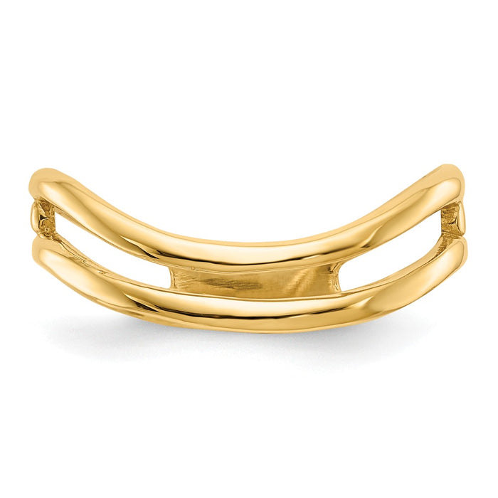 14k Yellow Gold Gold Polished Double Wave Fashion Thumb Ring, Size: 9