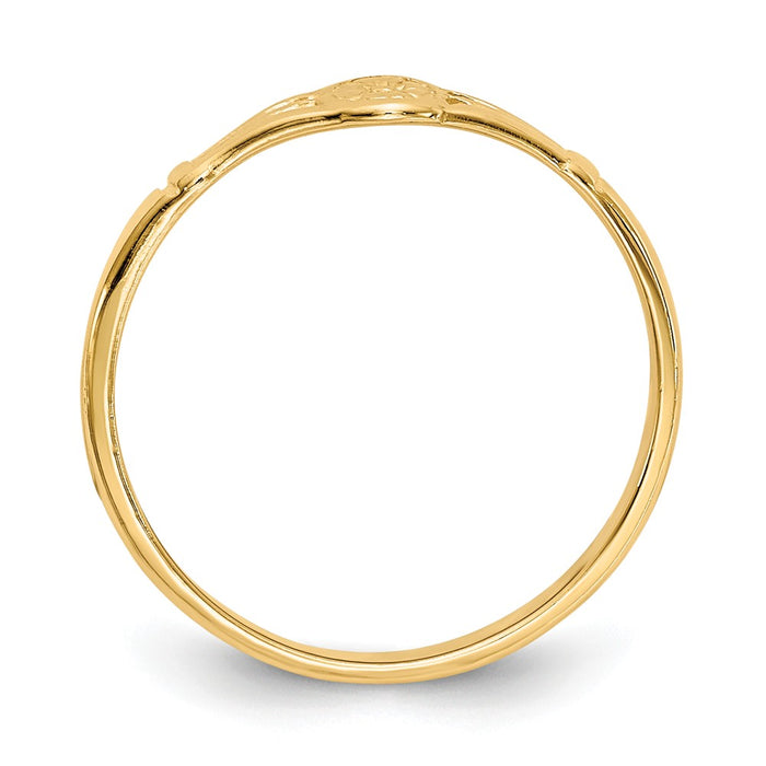 14k Yellow Gold Gold Polished Oval Baby Ring, Size: 2.25