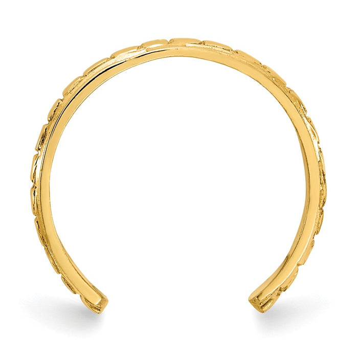 14k Yellow Gold Polished and Diamond-cut Toe Ring