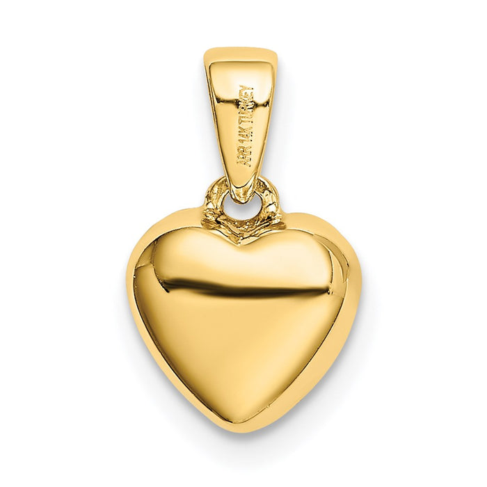 Million Charms 14K Yellow Gold Themed Polished (Cubic Zirconia) CZ Heart Pendant