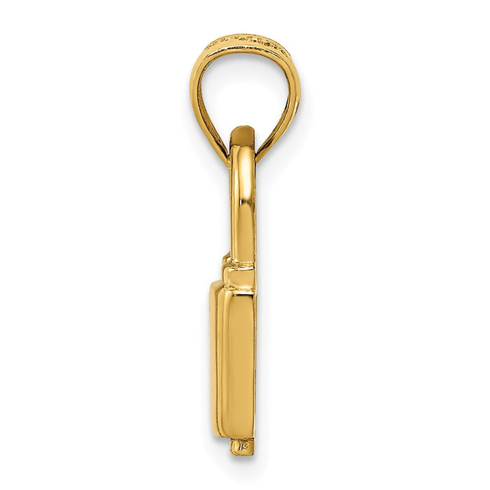 Million Charms 14K Yellow Gold Themed Polished Lock Charm