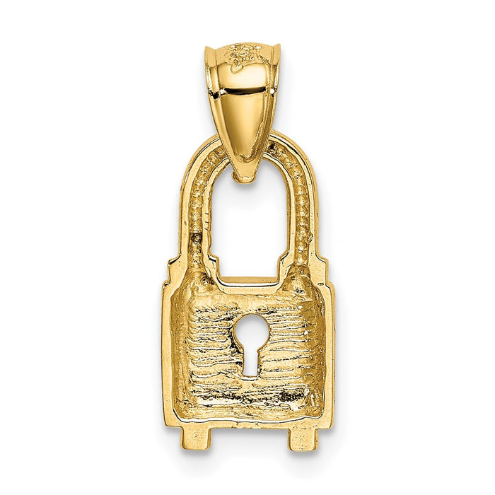 Million Charms 14K Yellow Gold Themed Polished Lock Charm