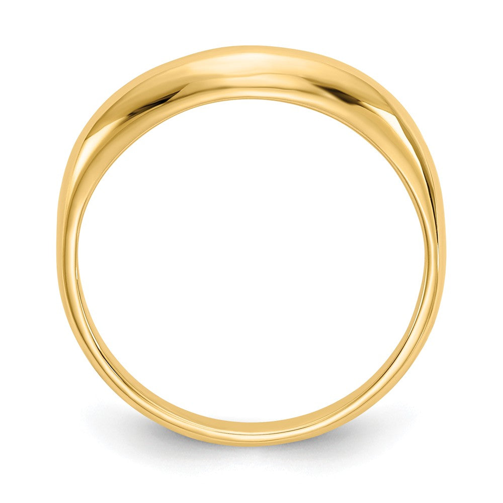 14k Yellow Gold Polished Stackable Wave Ring, Size: 6.75