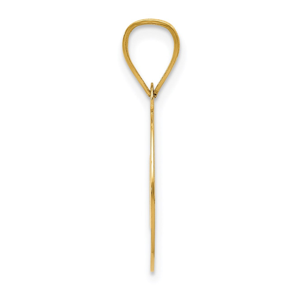 Million Charms 14K Yellow Gold Themed Polished Cut-Out Heart Circle Disc Pendant