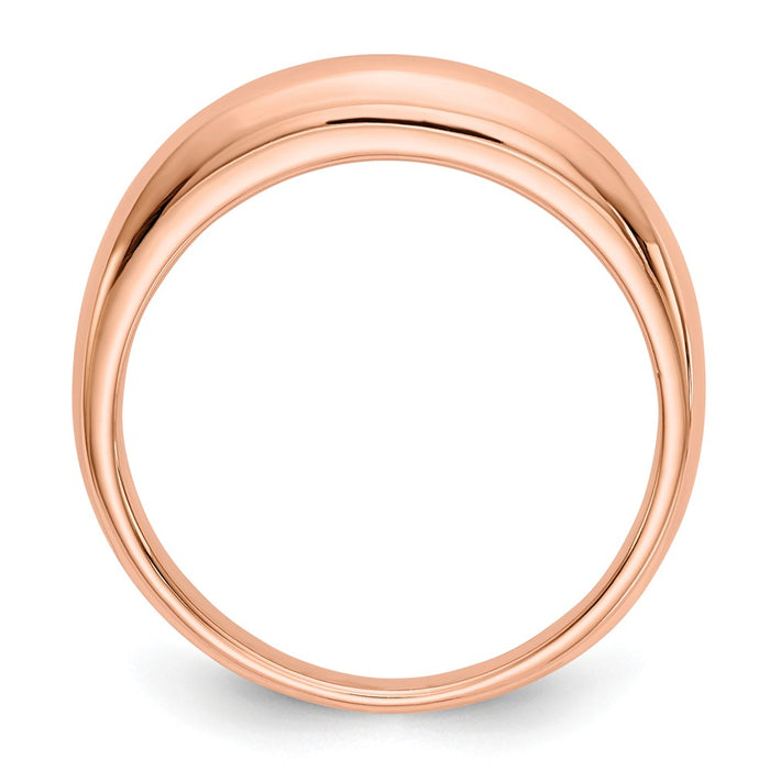 14k Rose Gold Polished Wedding Band Ring, Size: 7