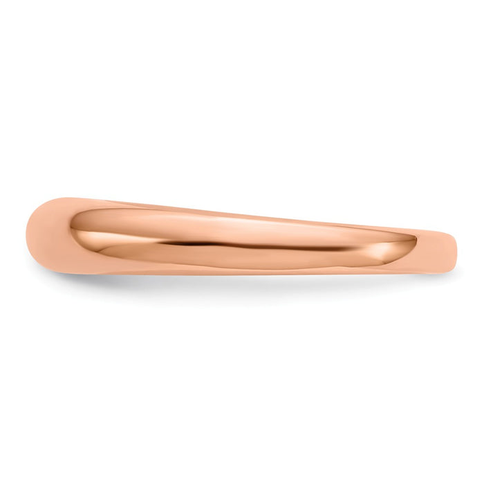 14k Rose Gold Polished Wedding Band Ring, Size: 7