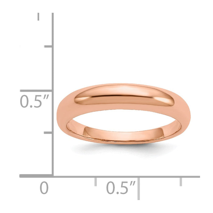 14k Rose Gold Polished Wedding Band Ring, Size: 7